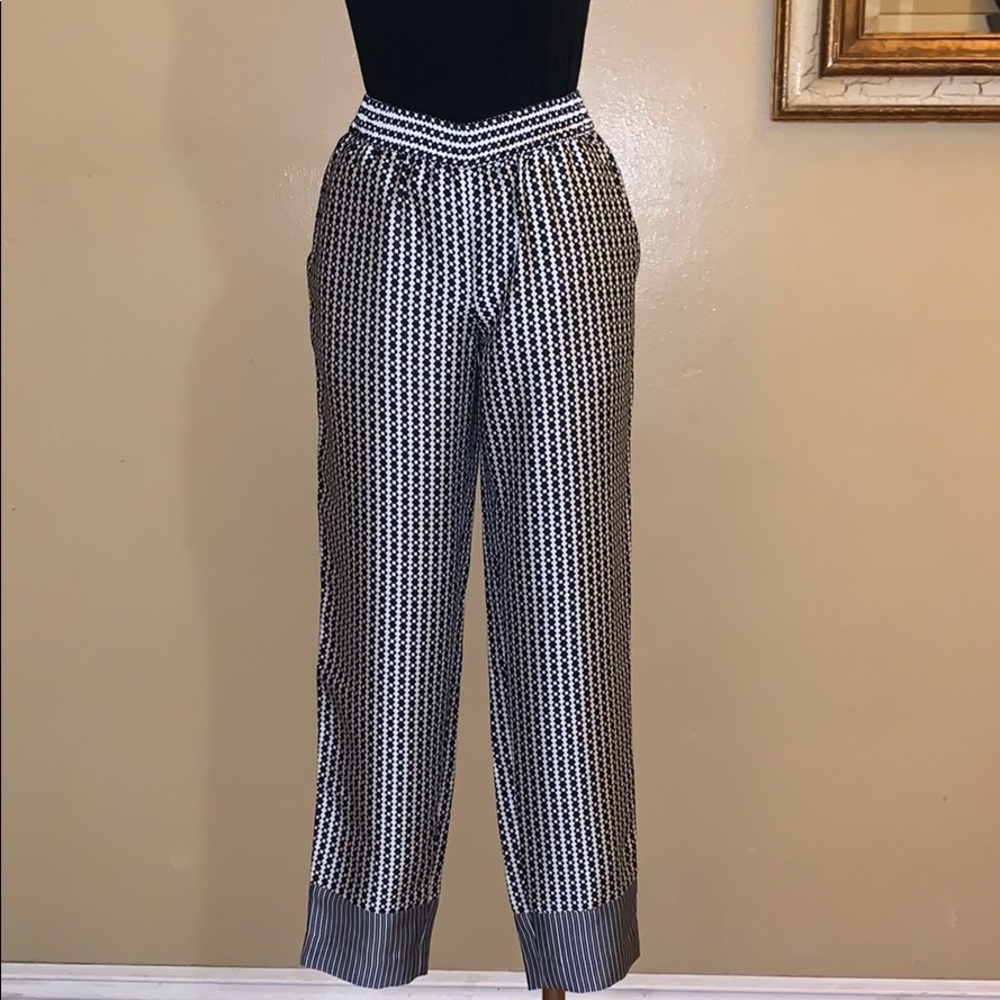 Ann Taylor Navy White Trouser Dress Pants Size 0